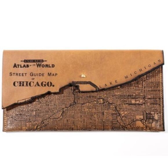 Tactile Craftworks Chicago Map Clutch - Picture 1 of 7